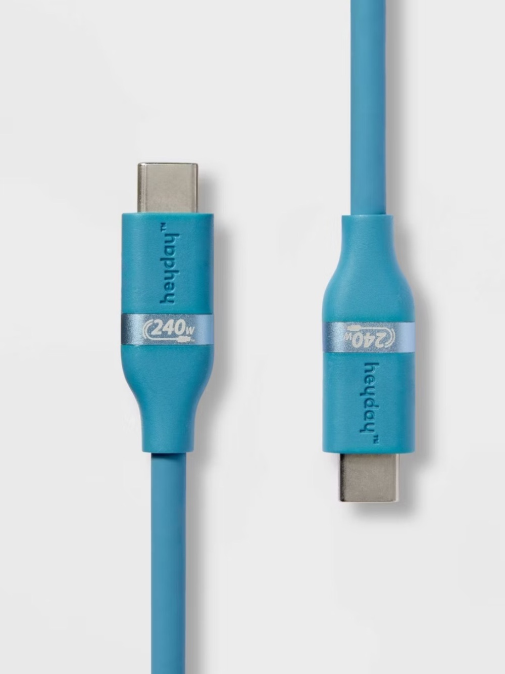 heyday Bluebird Teal USB-C to USB-C Silicone Fast Charging Cable NWOT
